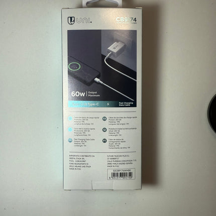 Uni USB-C naar USB-C Kabel 60W 1m – Snelladen 3A & Dataoverdracht – Type-C to Type-C