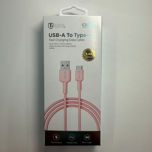 USB-A naar USB-C Snellaad- en Datakabel 60W – 1 m