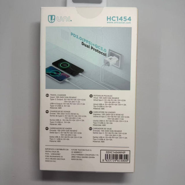 USB-A & USB-C snellader 30W met Type-C naar Lightning kabel – PD 3.0 & QC 3.0 (Unico)