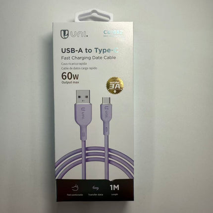 USB-A naar USB-C Snellaad- en Datakabel 60W – 1 m