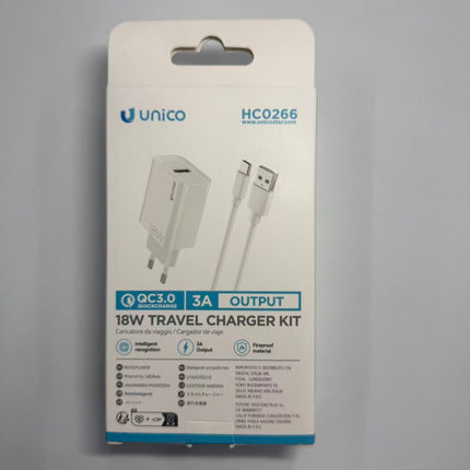 USB-C snellader 18W met Type-C kabel (QC 3.0)