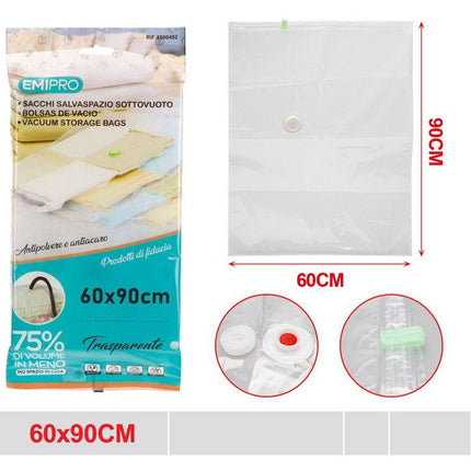 Transparante vacuüm opbergzak 60 x 90 cm compressiezak voor kleding dekens en beddengoed