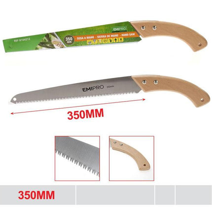 Handzaag 350 mm met houten handvat rechte tuinzaag voor snoeien hout en takken