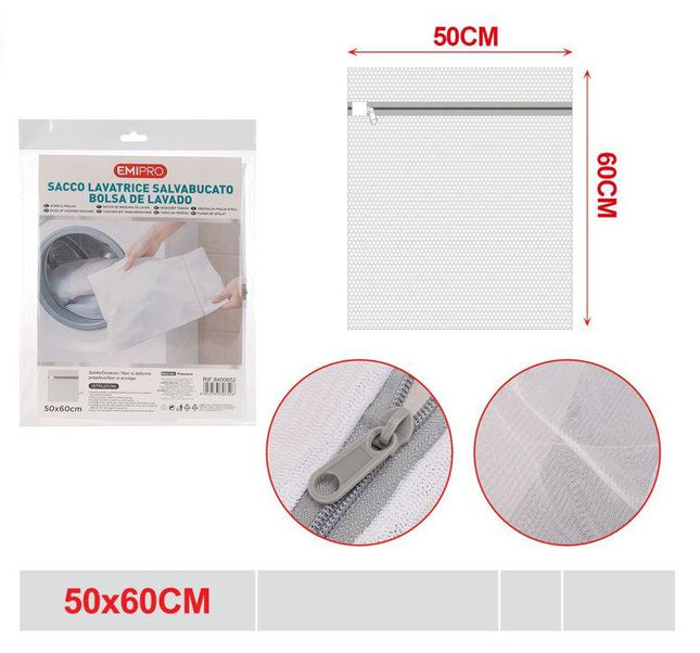 Waszak 50 x 60 cm mesh waszak met rits voor delicate was en kledingbescherming