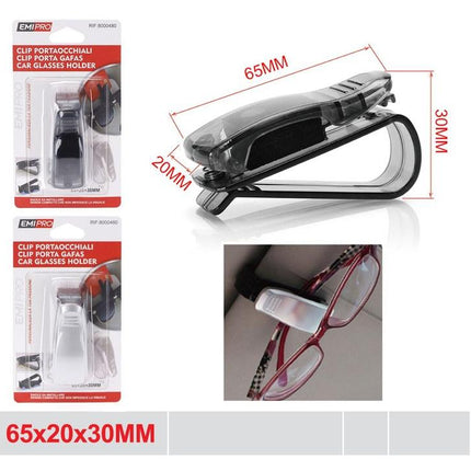 Auto brillenhouder 65 x 20 x 30 mm clip voor zonnebril en bril in auto