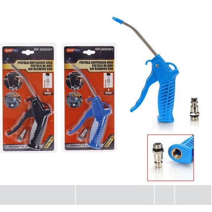 Luchtblaaspistool met mondstuk en snelkoppeling voor compressor schoonmaken en stof verwijderen
