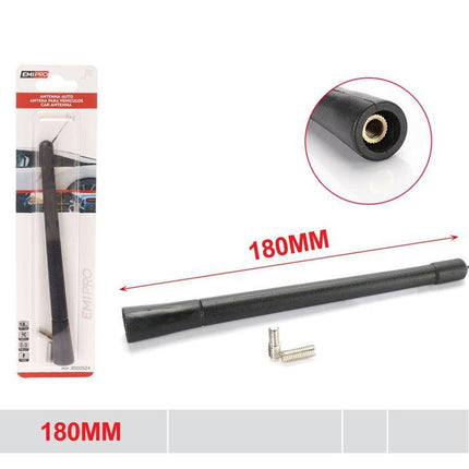 Auto antenne 18 cm zwarte vervangantenne met schroefadapters voor autoradio