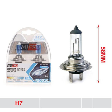 H7 halogeen autolampen 12V 55W 4500K blauw licht 2 stuks