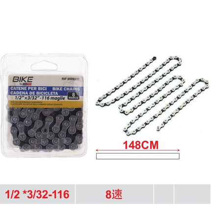 Fietsketting 8 speed 1/2 x 3/32 inch 116 schakels ketting voor fiets en reparatie