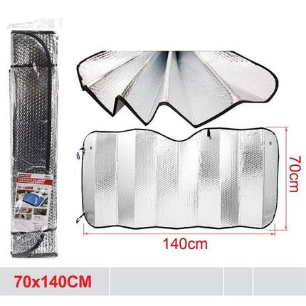 Auto zonnescherm 70 x 140 cm opvouwbare voorruit zonwering met aluminium folie