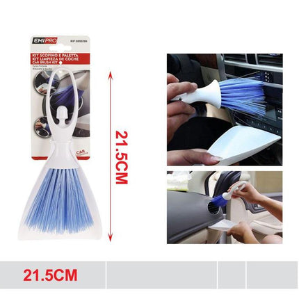 Auto schoonmaakborstel met stoffer en blik 21.5 cm