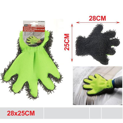 Microvezel autowashandschoen 28 x 25 cm zachte wasmitt voor auto ramen en carrosserie