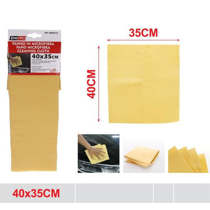 Microvezel reinigingsdoek 40 x 35 cm geel poetsdoek voor auto glas en interieur