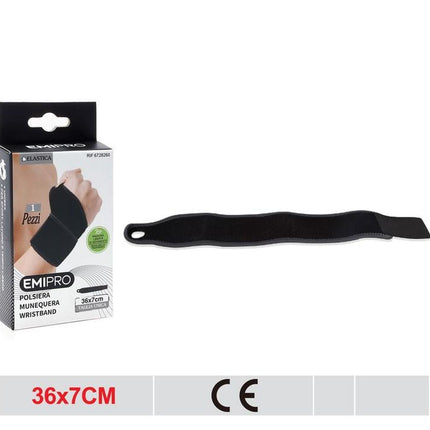 Elastische polsband 36 x 7 cm zwarte polssteun met duimlus voor sport werk en dagelijks gebruik
