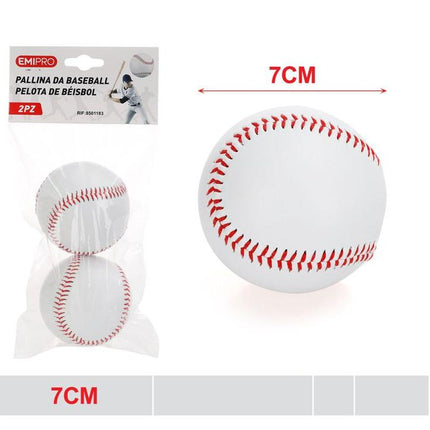 Baseball ballen 7 cm 2 stuks rubberen oefenballen voor sport training en recreatie