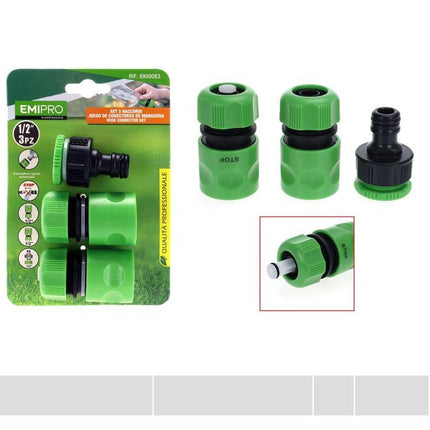 Tuinslang koppeling set 1/2 inch 3 stuks kunststof slangaansluitingen voor tuin en sproeien