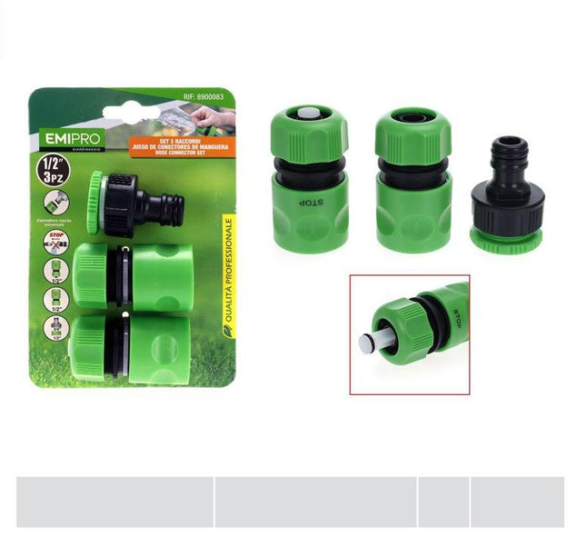 Tuinslang koppeling set 1/2 inch 3 stuks kunststof slangaansluitingen voor tuin en sproeien