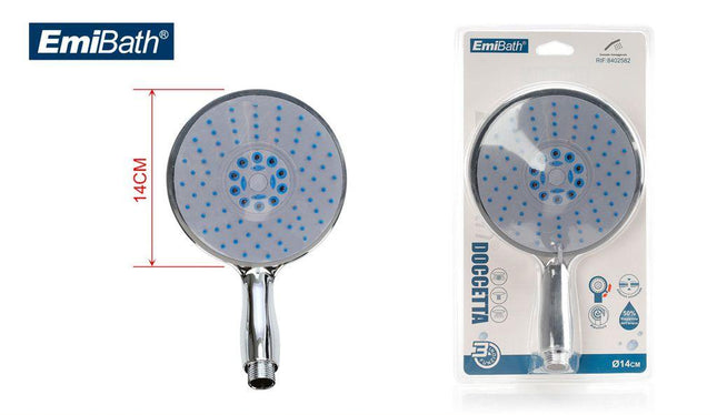 Handdouche 14 cm met 3 straalsoorten chroomkleurige douchekop voor badkamer