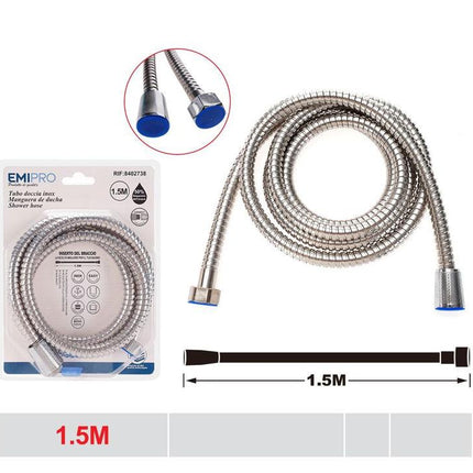Doucheslang 1.5 m inox versterkt chroomkleurige slang voor handdouche en badkamer