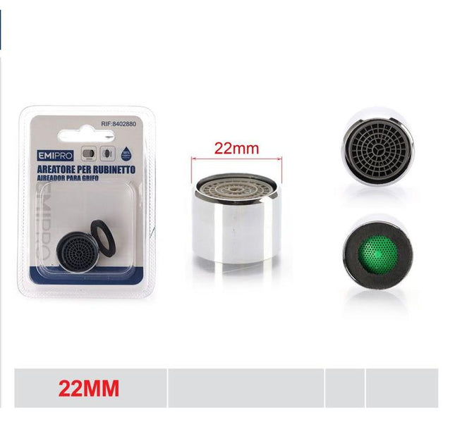 Kraanbeluchter 22 mm chroomkleurige perlator met filter en afdichtring voor kraan
