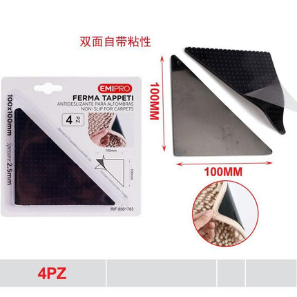 Antislip tapijt pads 10 x 10 cm 4 stuks zelfklevende hoeken voor vloerkleed en mat