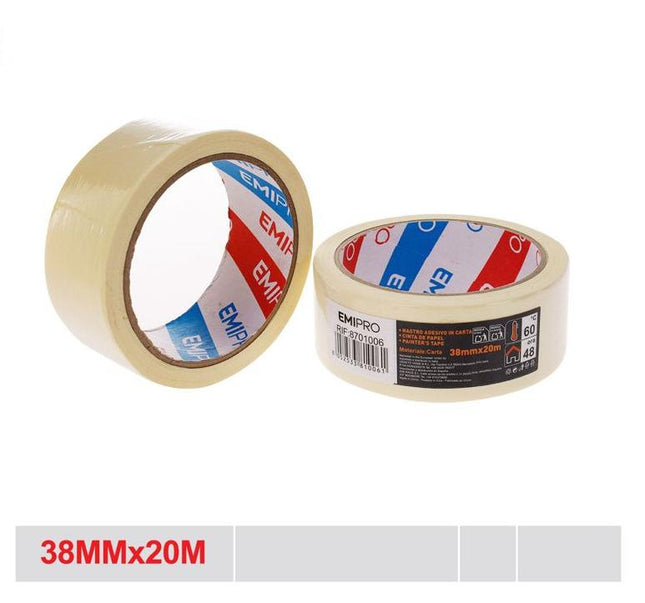 Papieren afplaktape 38 mm x 20 m
