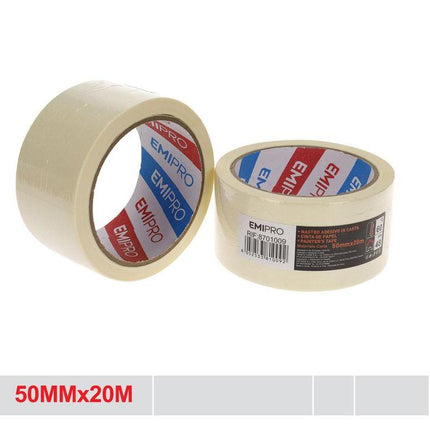 Schilderstape papier 50 mm x 20 m afplaktape voor schilderwerk en renovatie