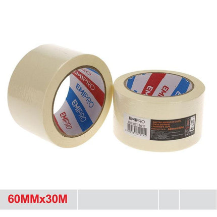 Schilderstape papier 60 mm x 30 m voor verf en afplakken