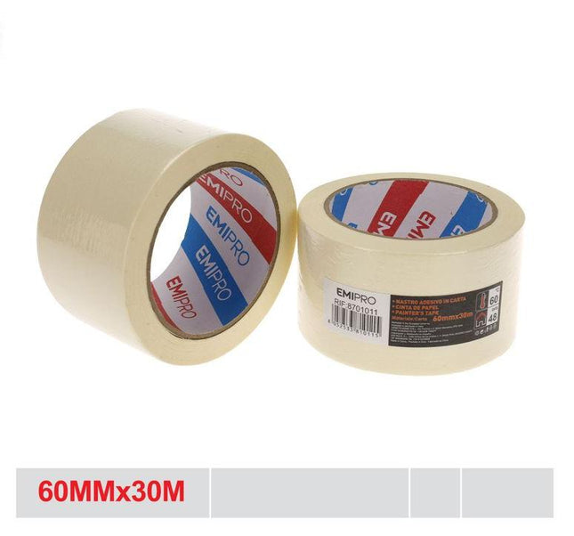 Schilderstape papier 60 mm x 30 m voor verf en afplakken