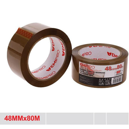 Bruine verpakkingstape 48 mm x 80 m OPP tape voor dozen en pakketten
