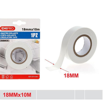 Witte isolatietape PVC 18 mm x 10 m