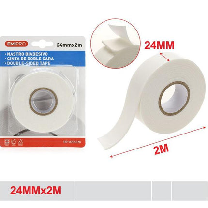 Dubbelzijdige foam tape 24 mm x 2 m voor hobby en montage