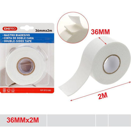 Dubbelzijdige foamtape 36 mm x 2 m witte montagetape voor hobby reparatie en bevestiging