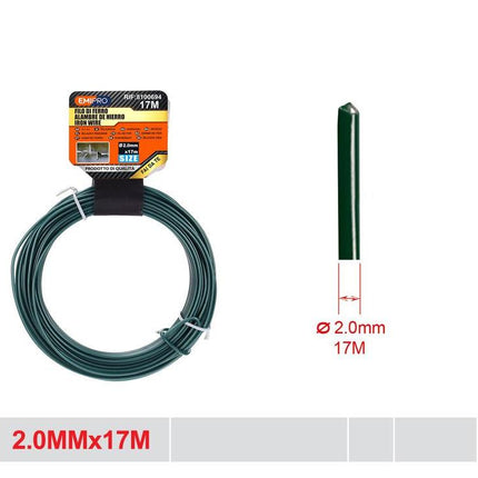Groen geplastificeerd ijzerdraad 2.0 mm x 17 m