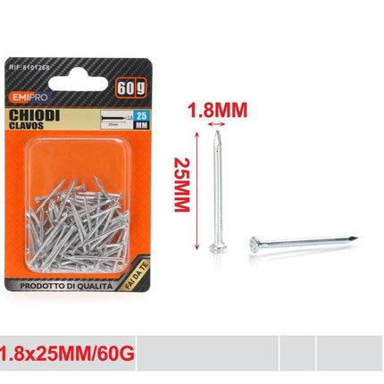 Verzinkte spijkers 1.8 x 25 mm 60 g voor hout montage reparatie en doe het zelf klussen