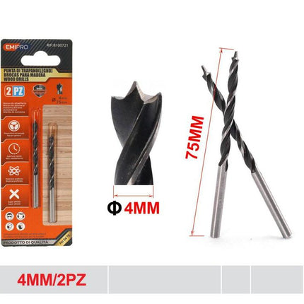 Houtboren 4 mm 2 stuks boortjes voor hout meubels en lichte doe het zelf klussen