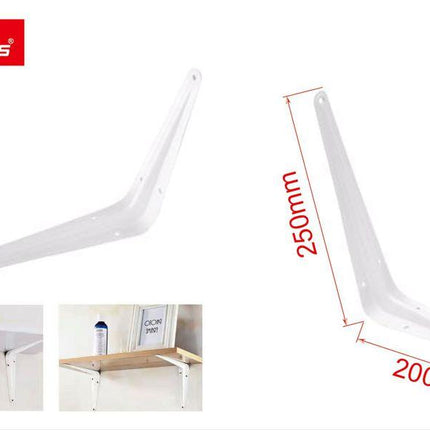 Witte plankdrager driehoek 250 x 200 mm voor wandplank