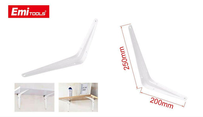 Witte plankdrager driehoek 250 x 200 mm voor wandplank