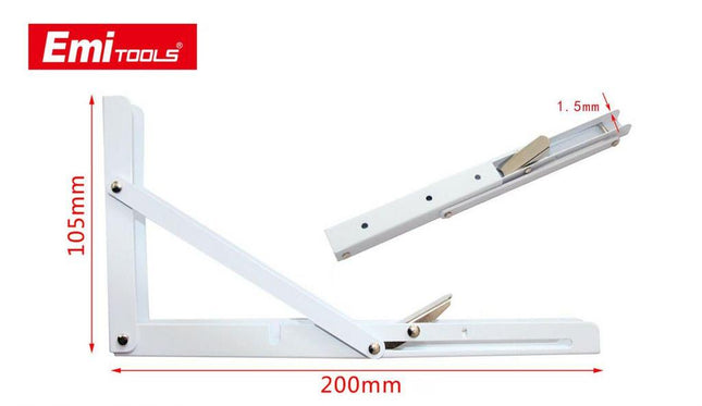 Opklapbare plankdrager wit 200 x 105 mm voor wandplank