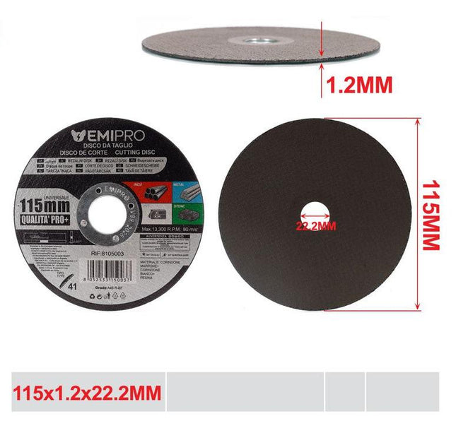 Doorslijpschijf 115 x 1.2 x 22.2 mm voor metaal en inox