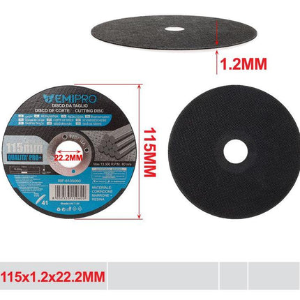 Doorslijpschijf voor metaal 115 x 1.2 x 22.2 mm dunne snijschijf voor haakse slijper