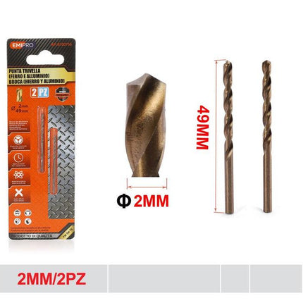 Metaalboren 2 mm 2 stuks HSS boortjes voor ijzer aluminium en lichte boorklussen