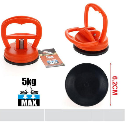 Mini zuignapdrager 6.2 cm kunststof vacuümheffer voor tegels glas en gladde oppervlakken