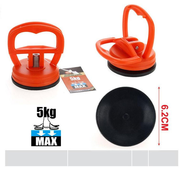 Mini zuignapdrager 6.2 cm kunststof vacuümheffer voor tegels glas en gladde oppervlakken