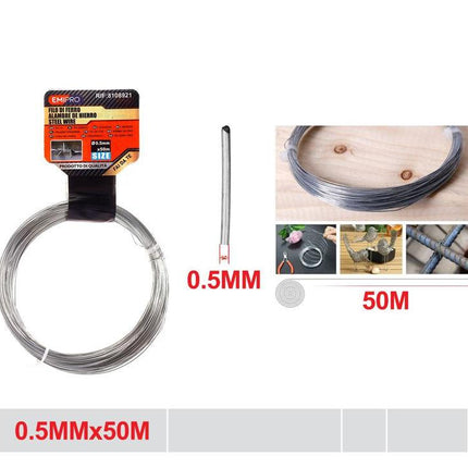 IJzerdraad 0.5 mm x 50 m voor tuin hobby en kluswerk