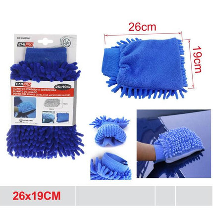 Microvezel washandschoen 26 x 19 cm dubbelzijdige auto washandschoen voor wassen en reinigen