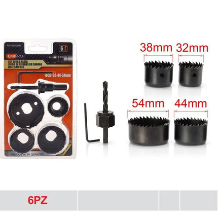 Gatenzaag set voor hout 6 stuks 32 38 44 54 mm