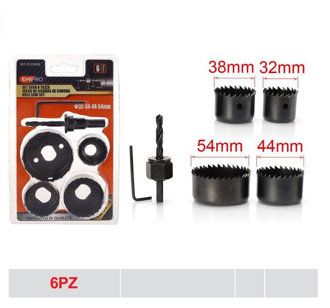 Gatenzaag set voor hout 6 stuks 32 38 44 54 mm
