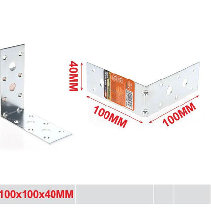 Hoekverbinder metaal 100 x 100 x 40 mm voor meubels en houtwerk