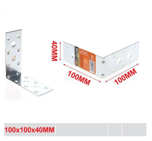 Hoekverbinder metaal 100 x 100 x 40 mm voor meubels en houtwerk